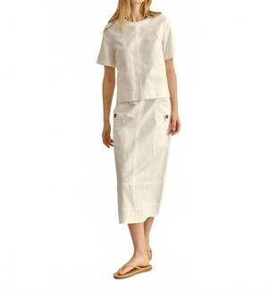 NEW CARTOLINA NANTUCKET women's chloe top in bright white